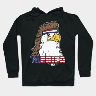 'Merica Bald Mullet Eagle Design Hoodie